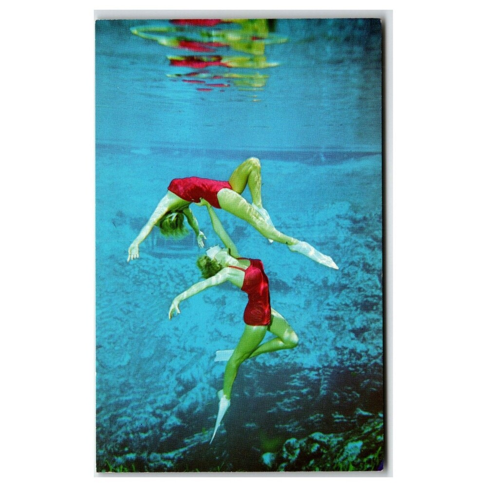 Weeki Wachee Florida Mermaids Underwater Adagio Vintage Postcard FNC-3833